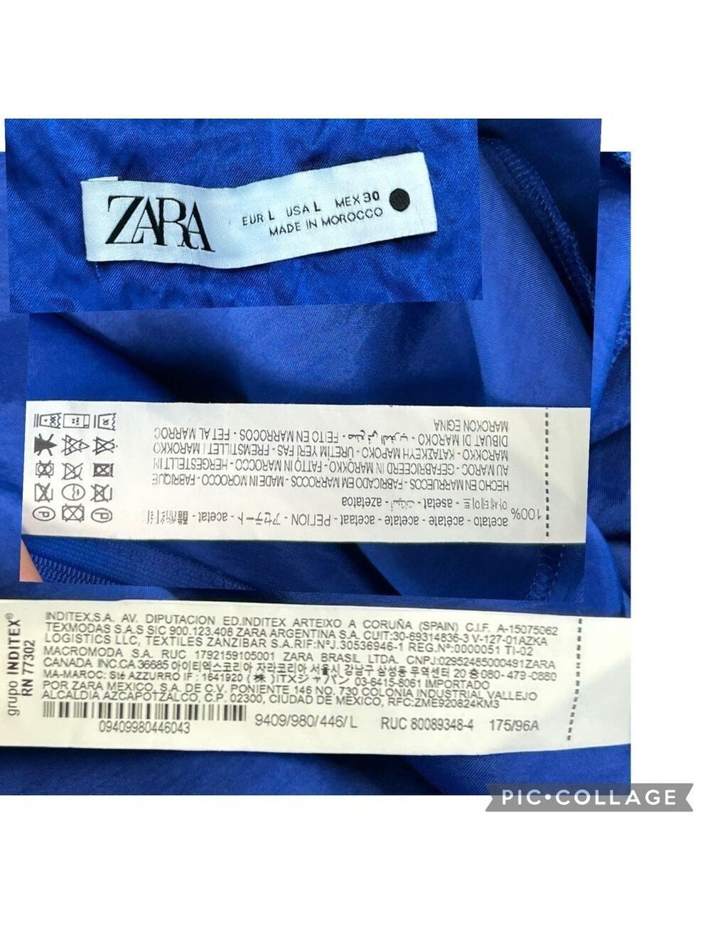 Zara women collection blue wrinkle satin effect open back halter top maxi dress - Picture 13 of 14